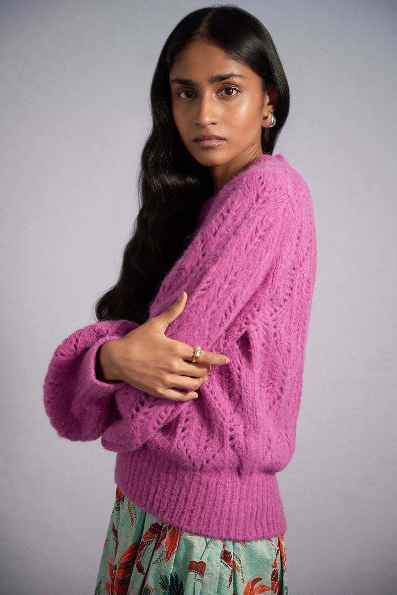 Maggie Lace Crewneck Sweater