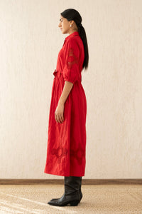 Full side view of woman wearing Marlene Dress Lace Tango