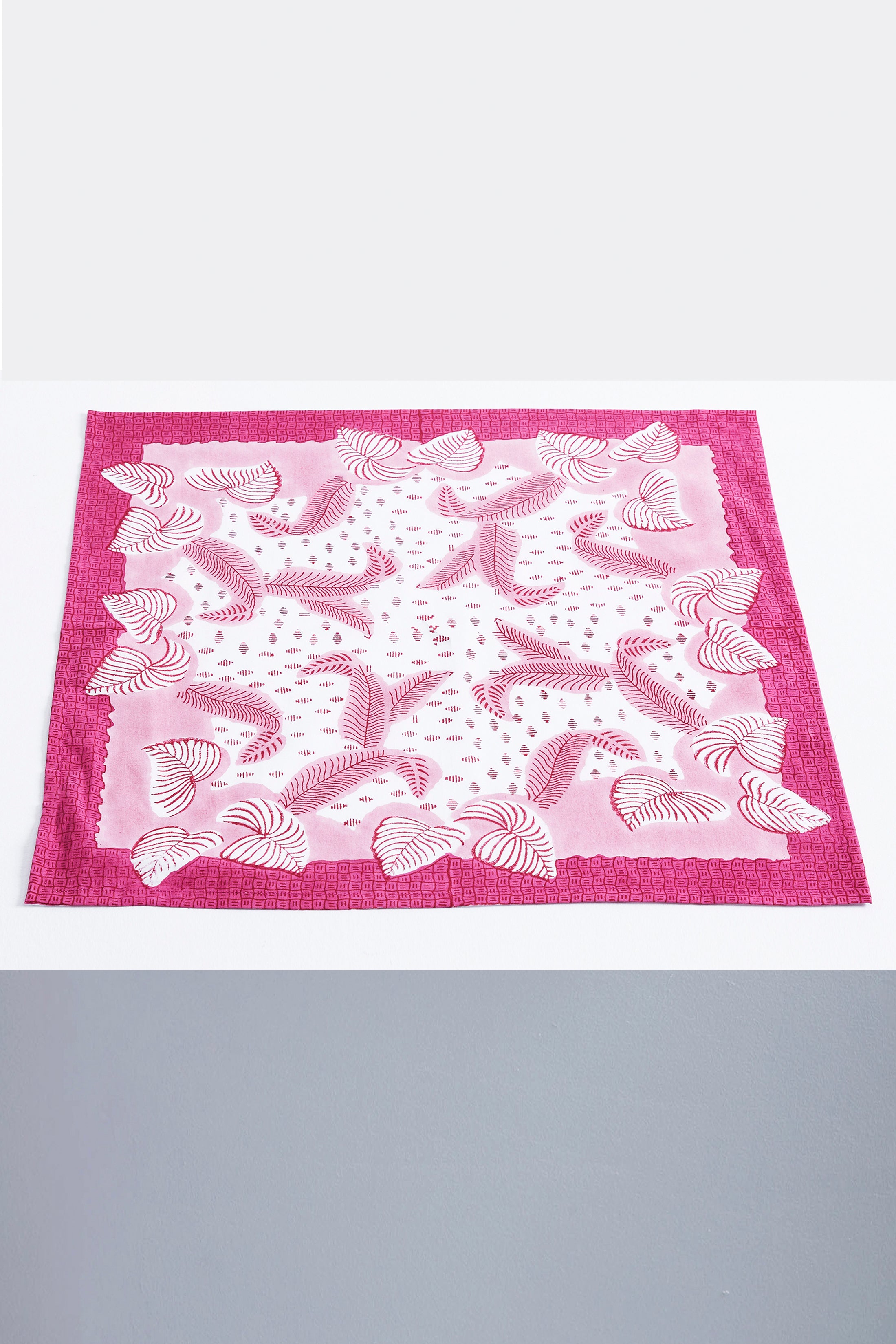 Four Palm Leaf Pink Napkins