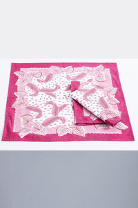 Four Palm Leaf Pink Napkins