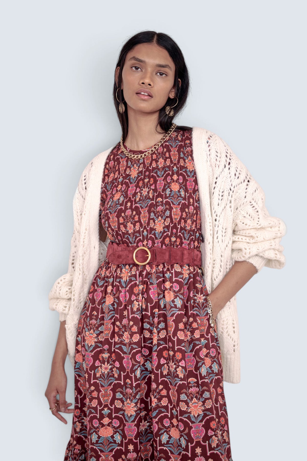 Quant Dress Floral Vase Chestnut