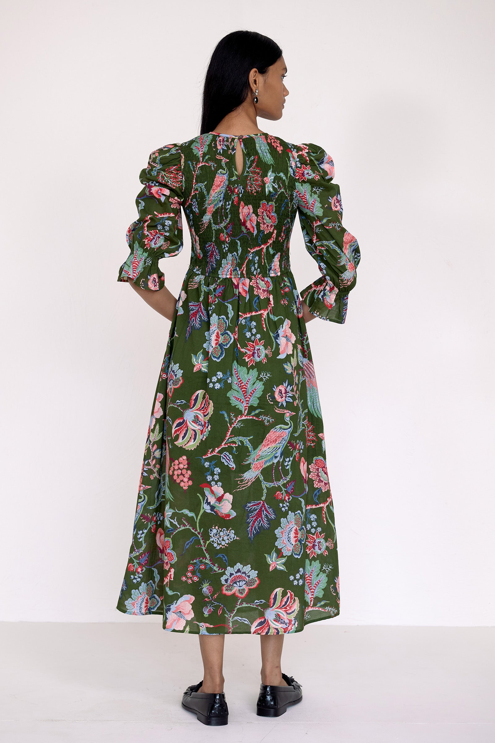 Queenie Dress Chintz Moss