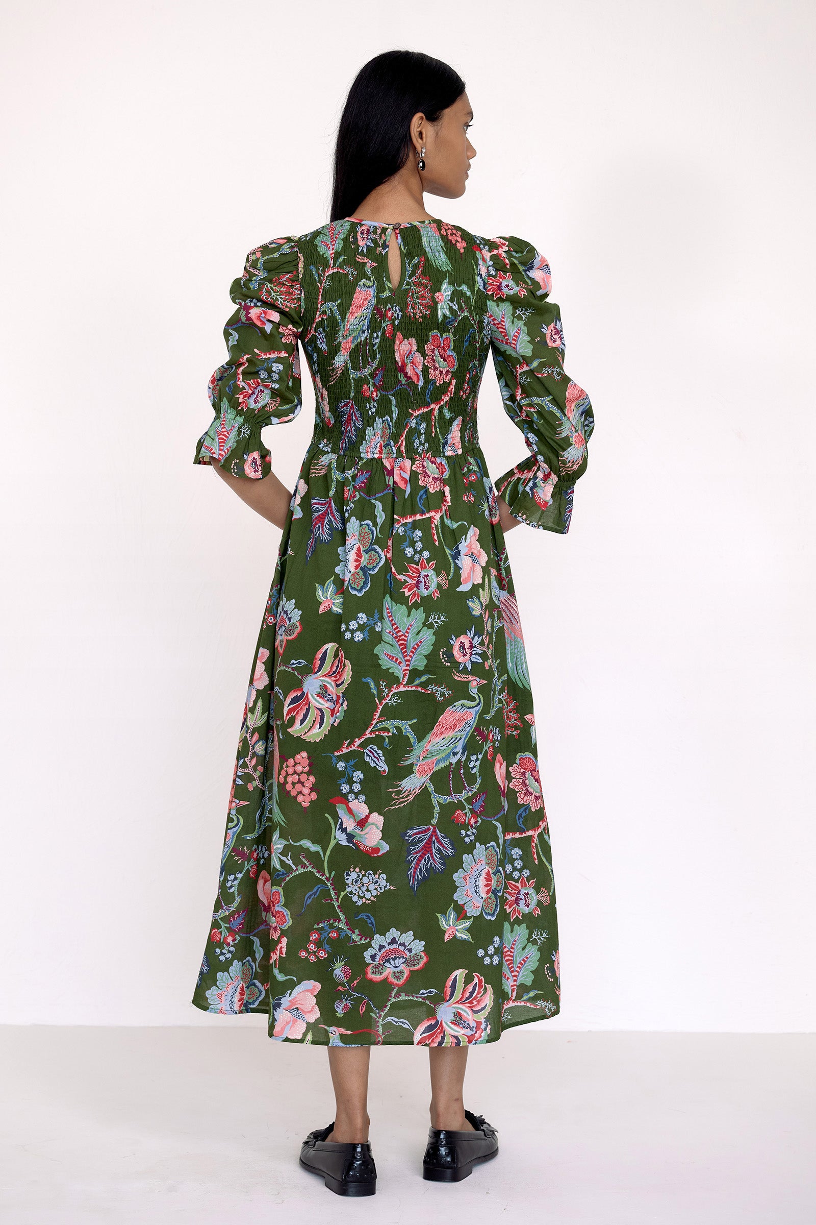 Queenie Dress Chintz Moss