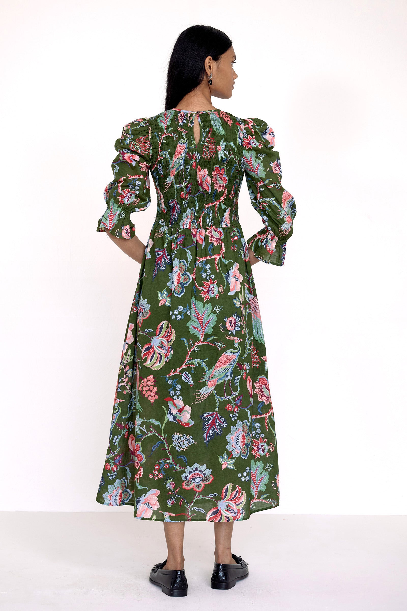 Queenie Dress Chintz Moss