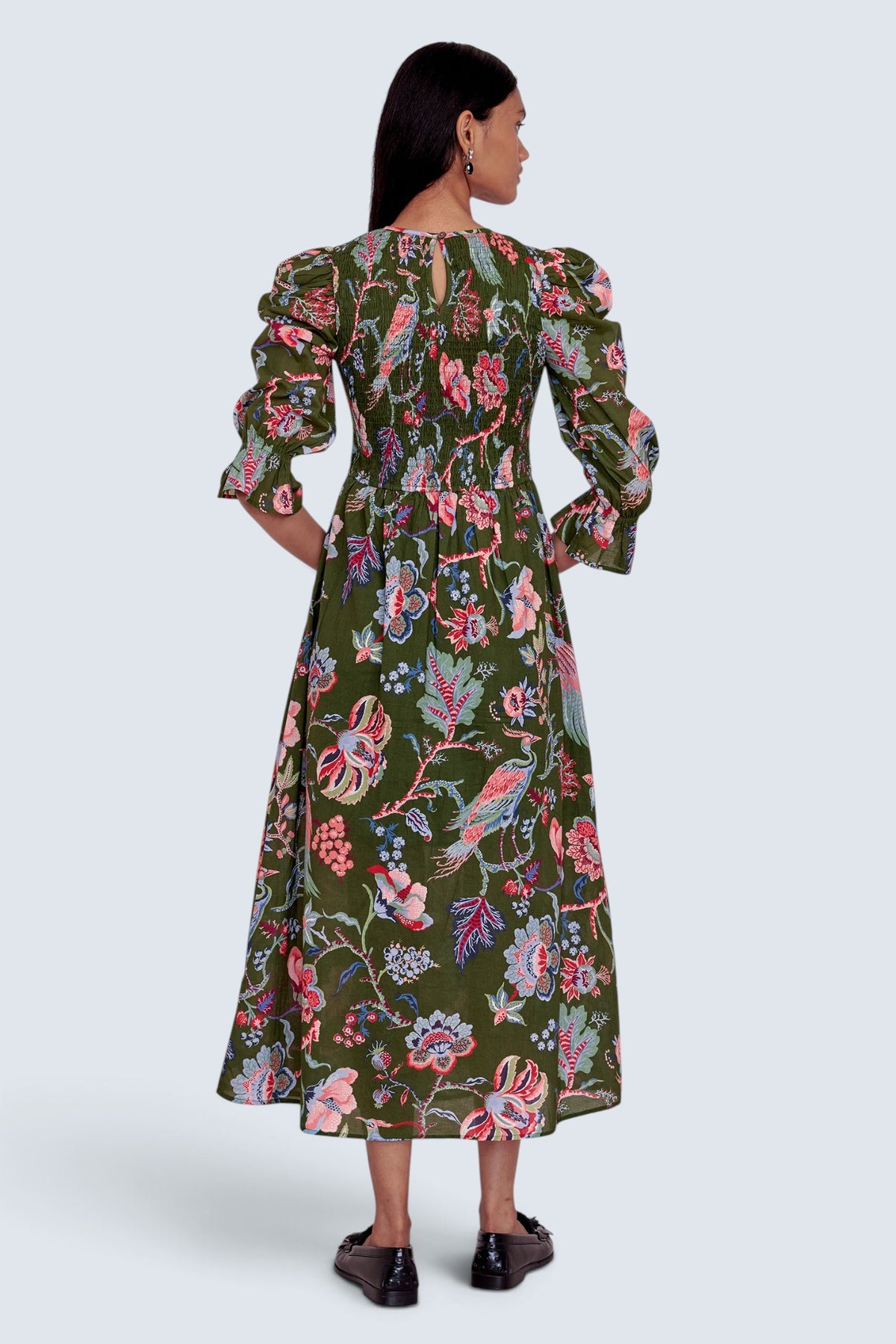 Queenie Dress Chintz Moss