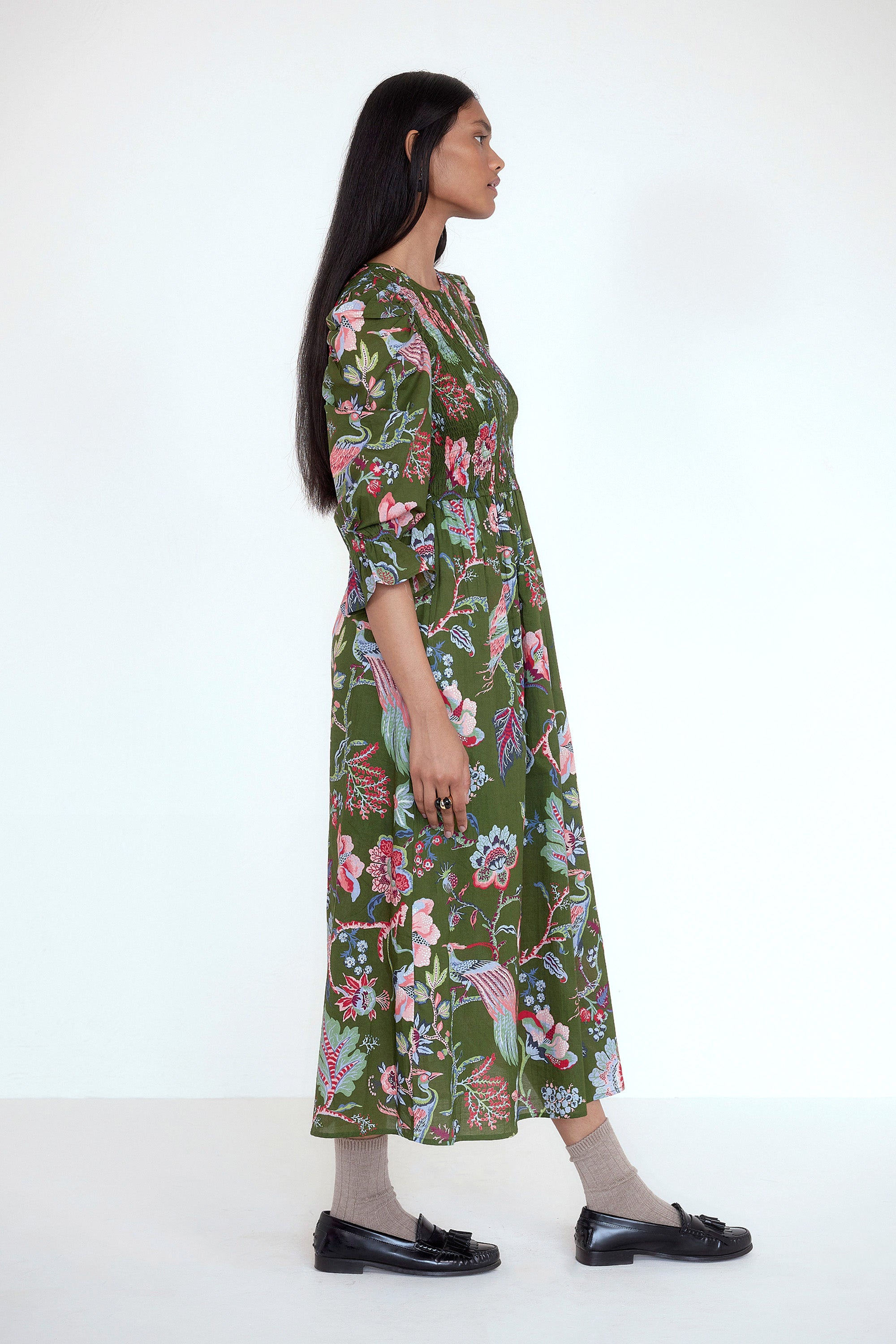 Queenie Dress Chintz Moss