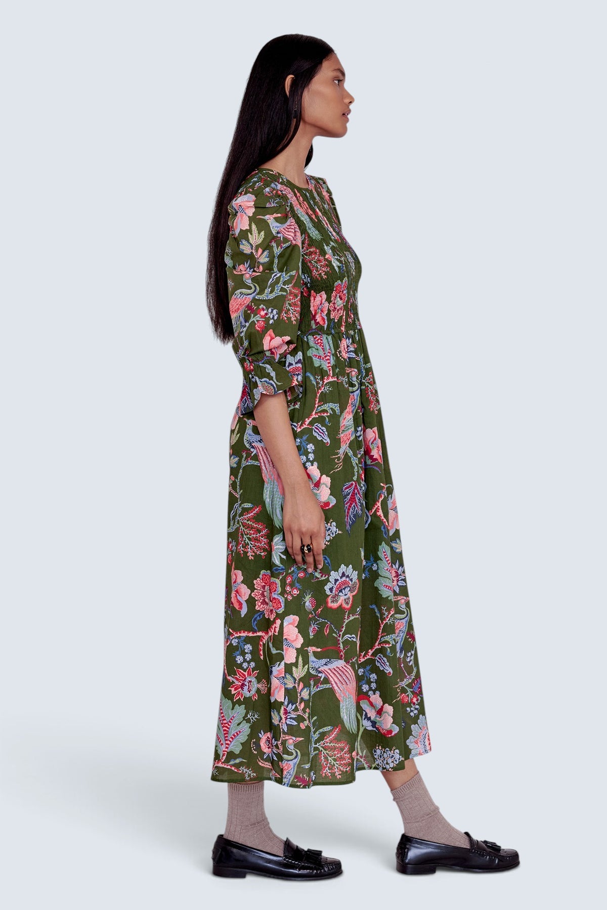 Queenie Dress Chintz Moss