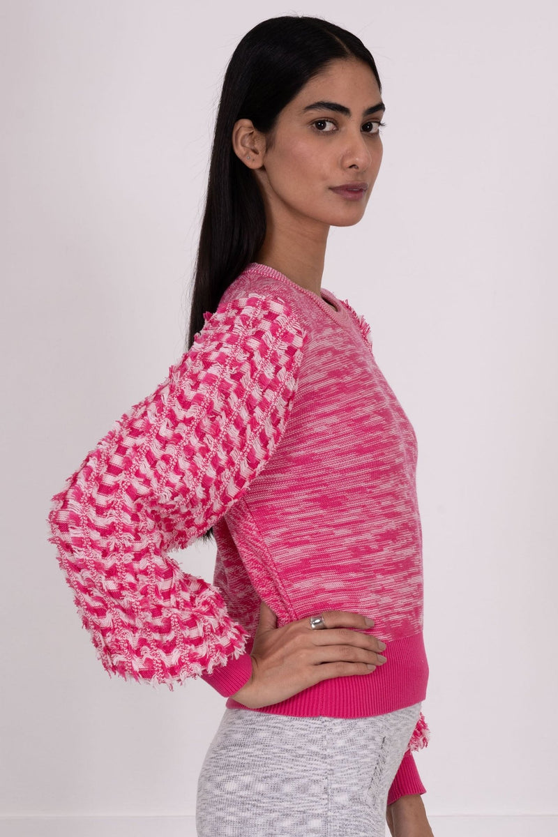 Rosie Tufted Crewneck Magenta