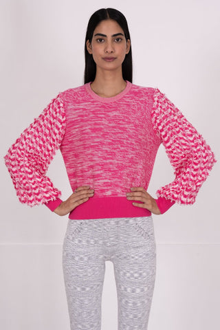 Rosie Tufted Crewneck Magenta