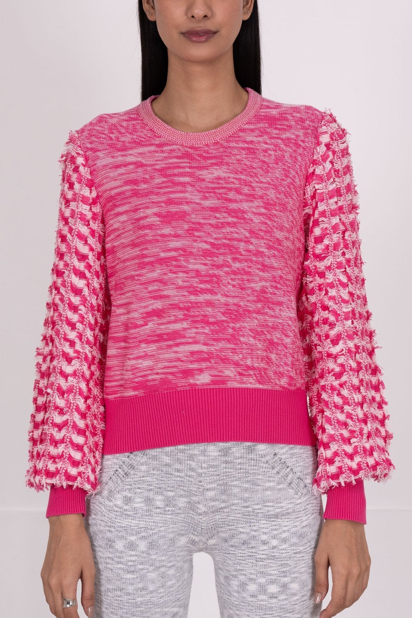 Rosie Tufted Crewneck Magenta