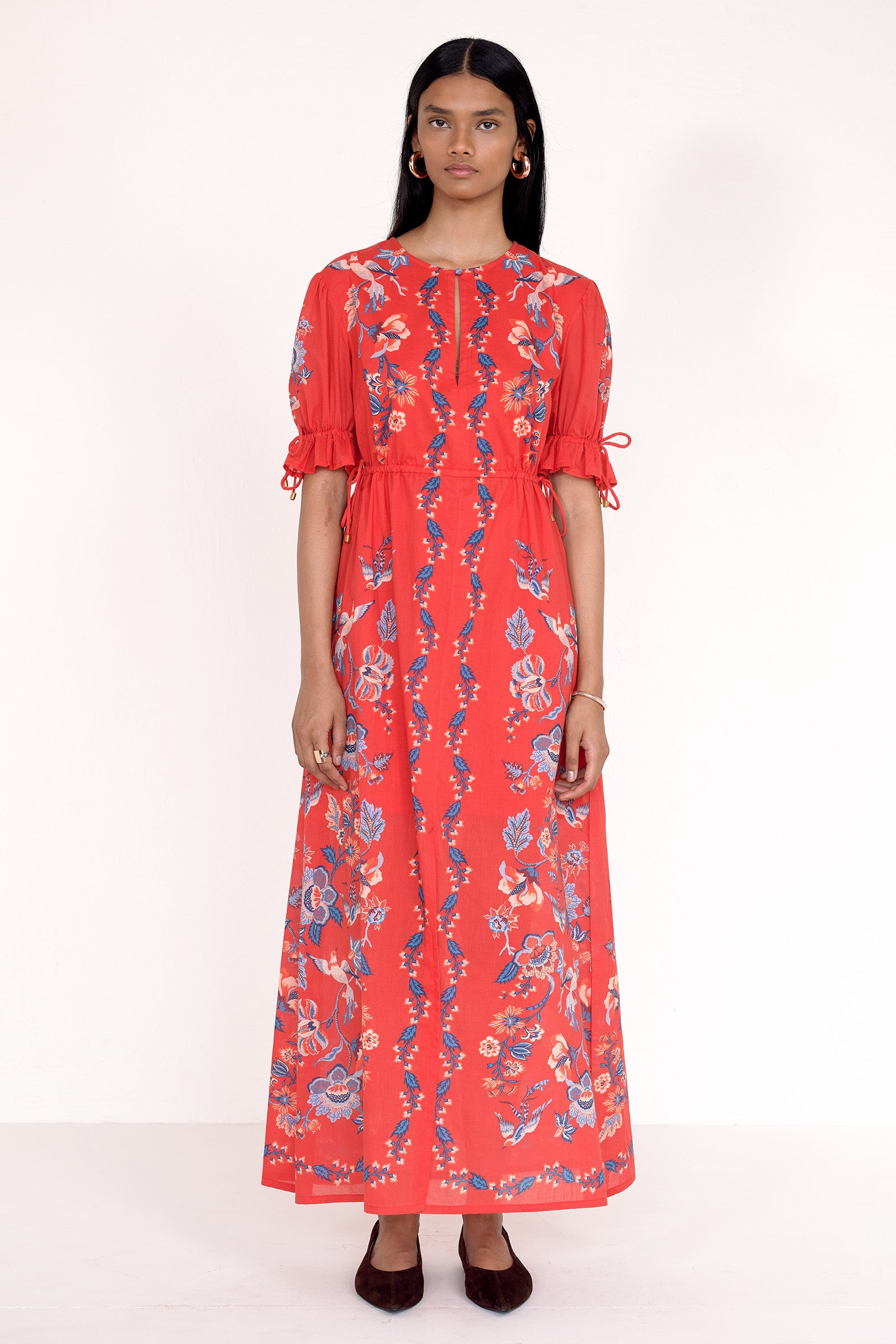 Ruby Dress Chintz Scarlet