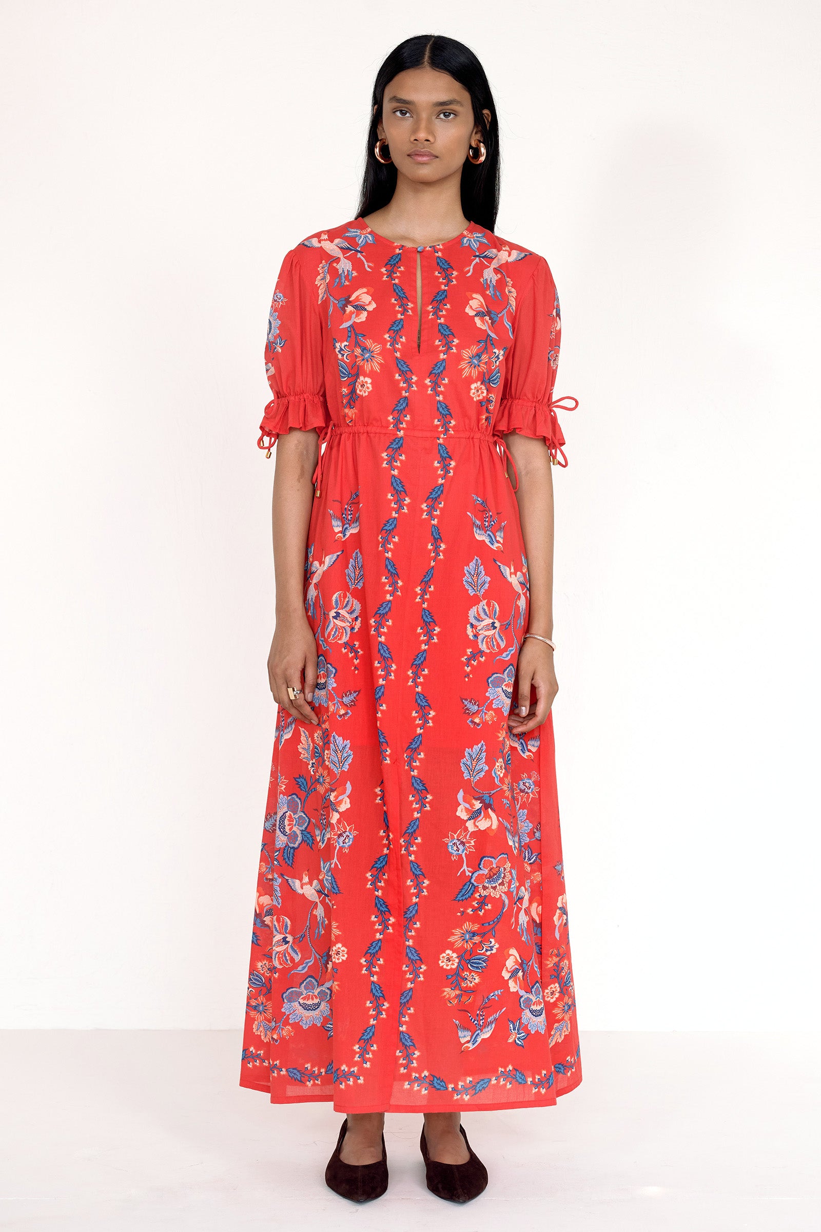 Ruby Dress Chintz Scarlet