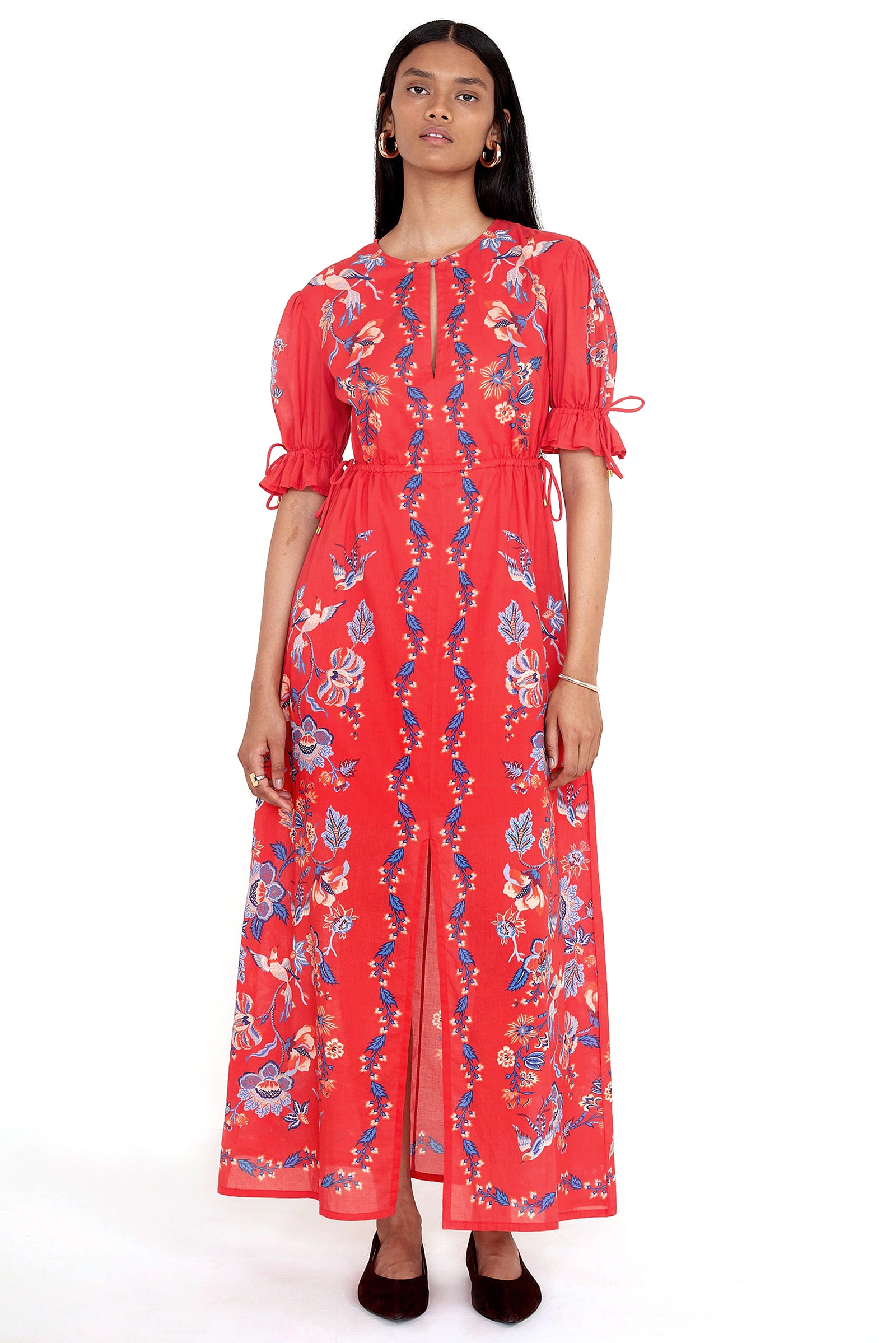 Ruby Dress Chintz Scarlet