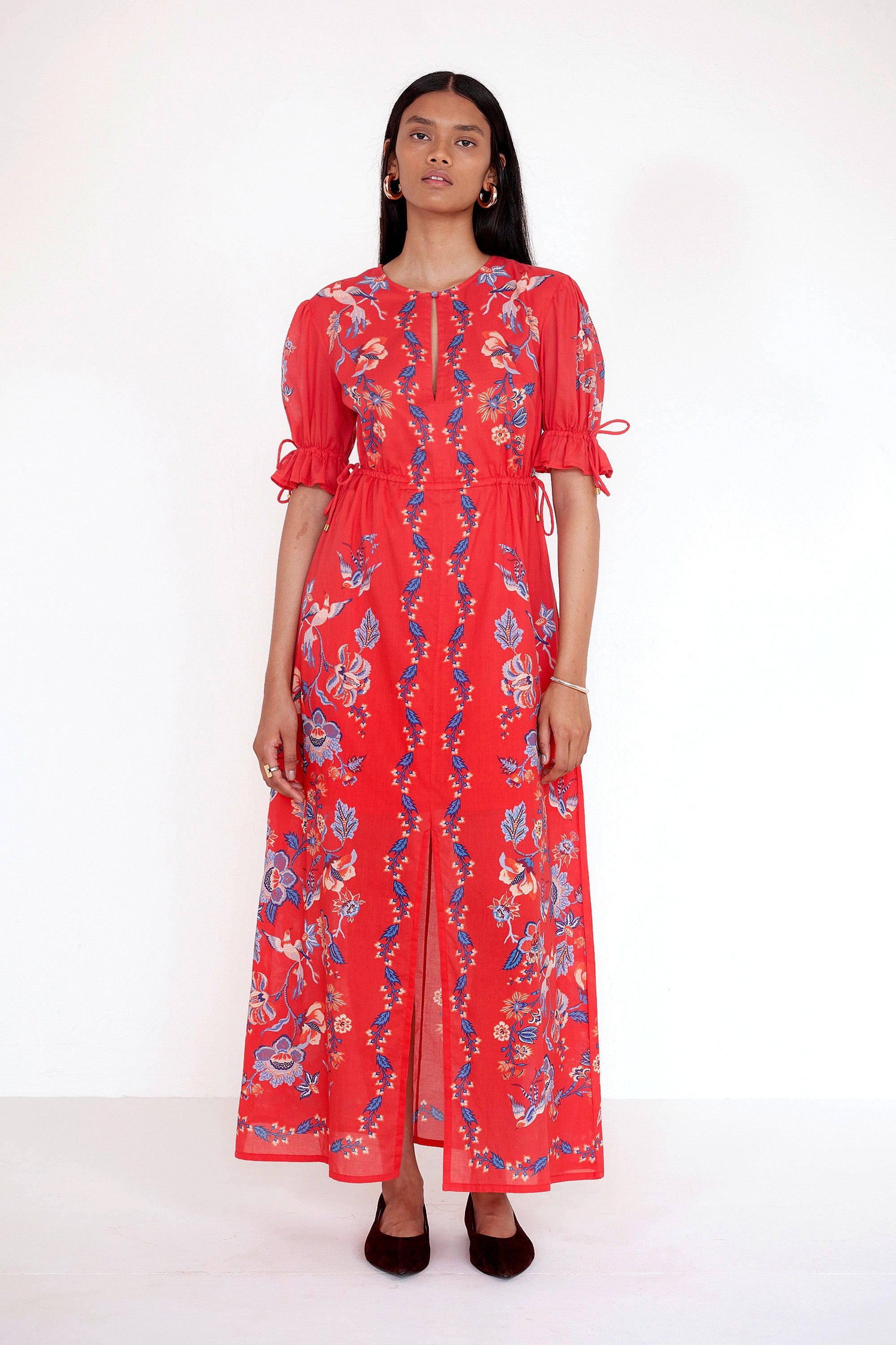 Ruby Dress Chintz Scarlet