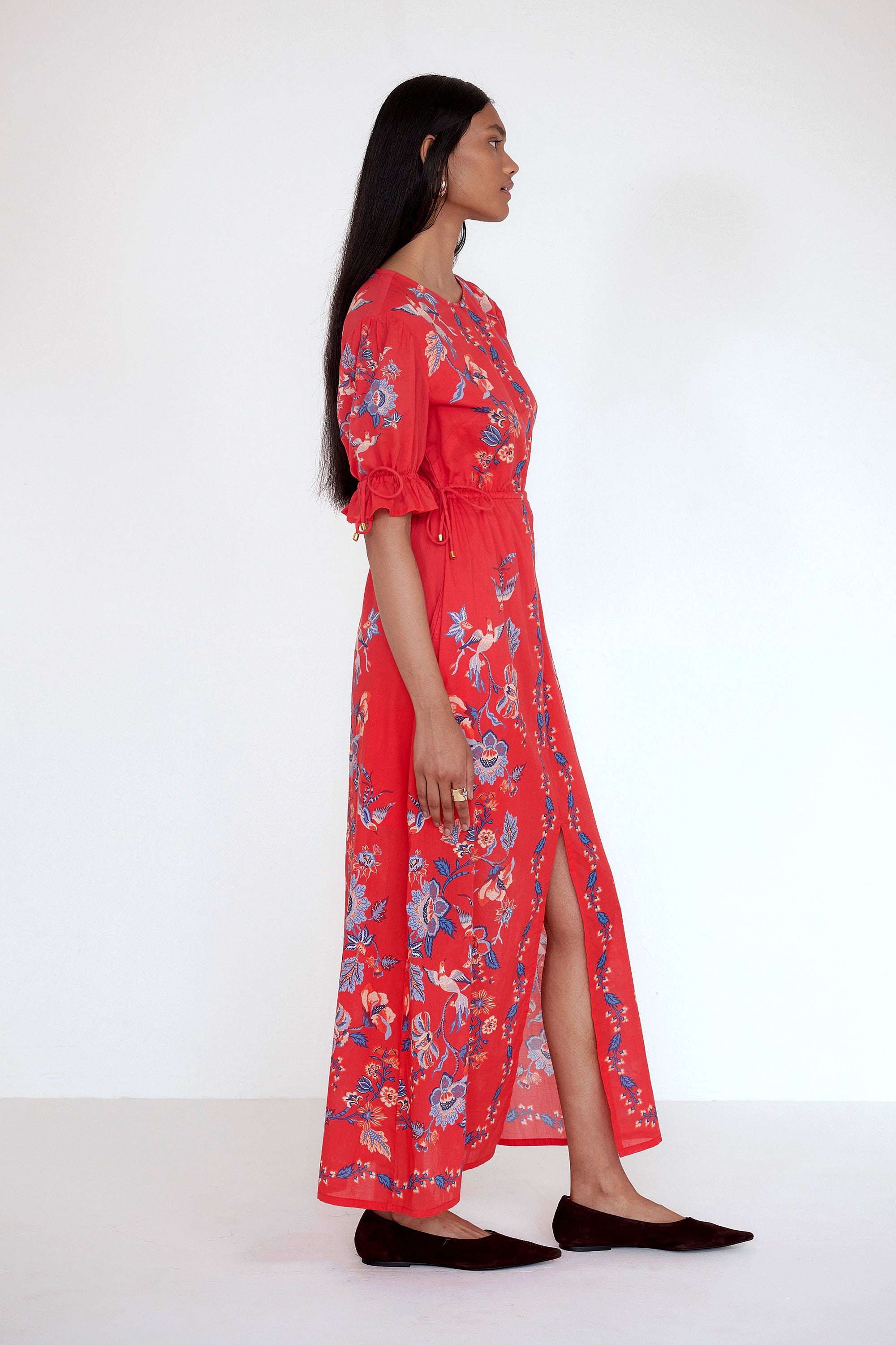 Ruby Dress Chintz Scarlet