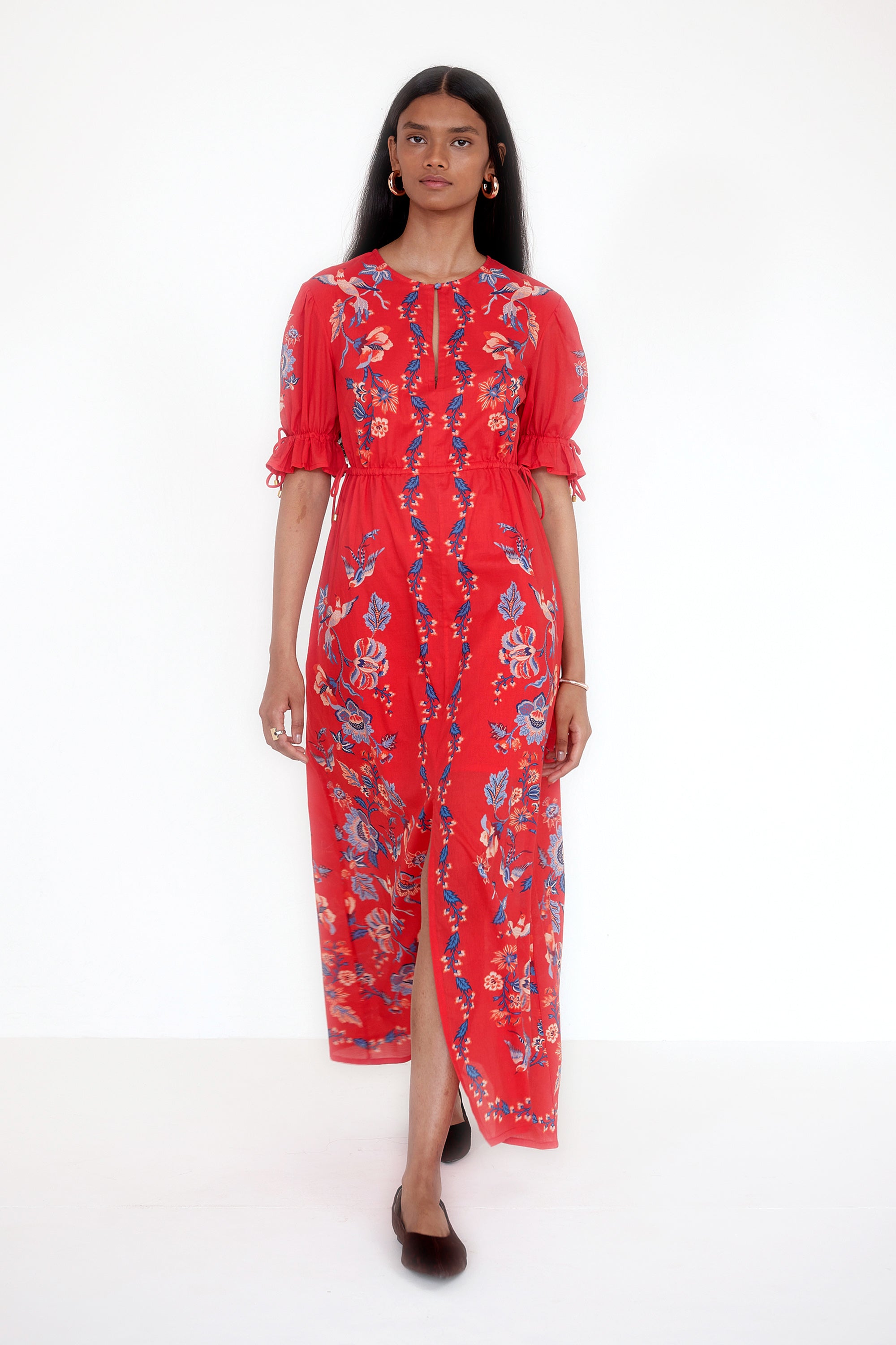 Ruby Dress Chintz Scarlet