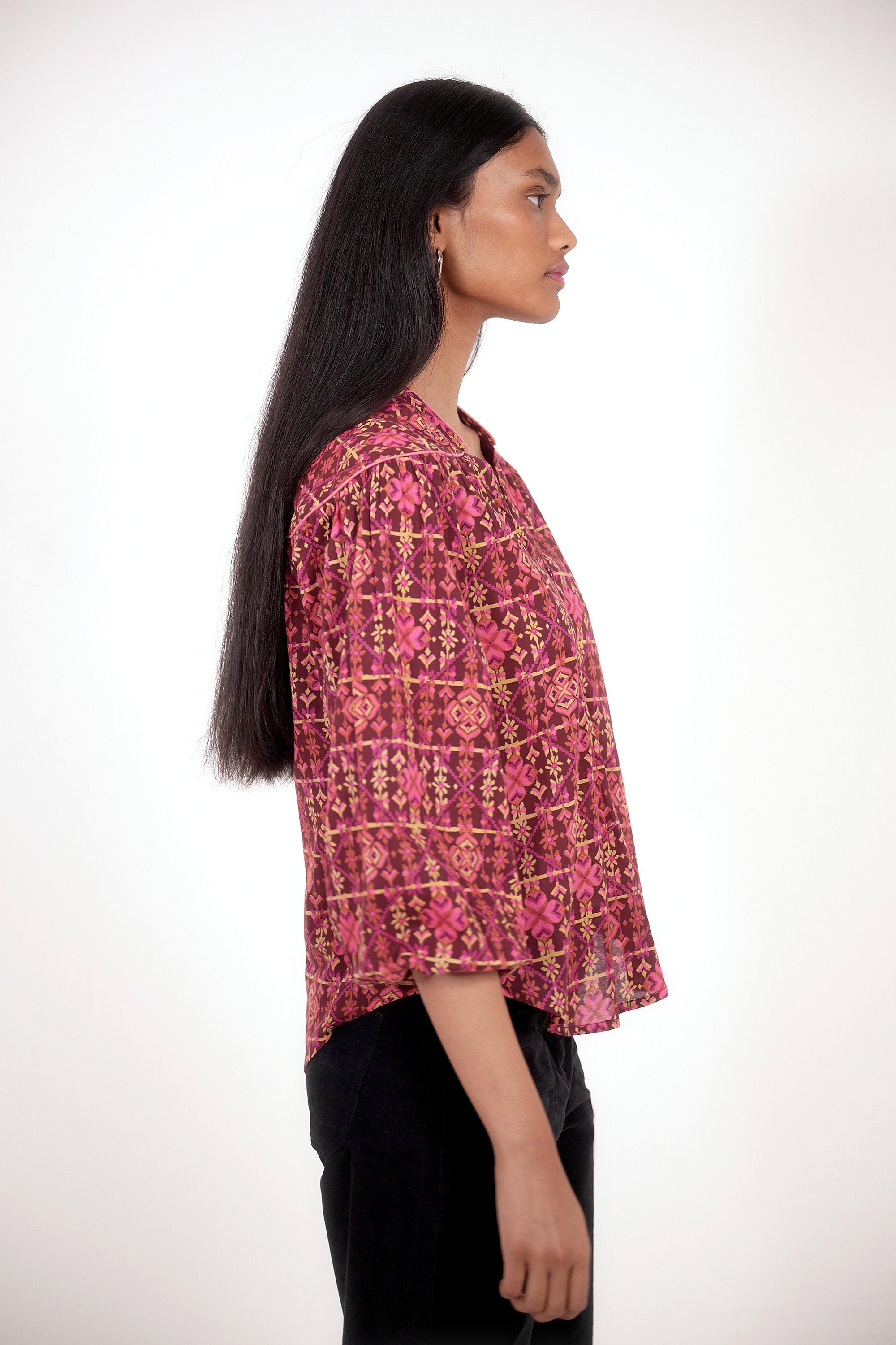Vanessa Top Needlepoint Mahogany