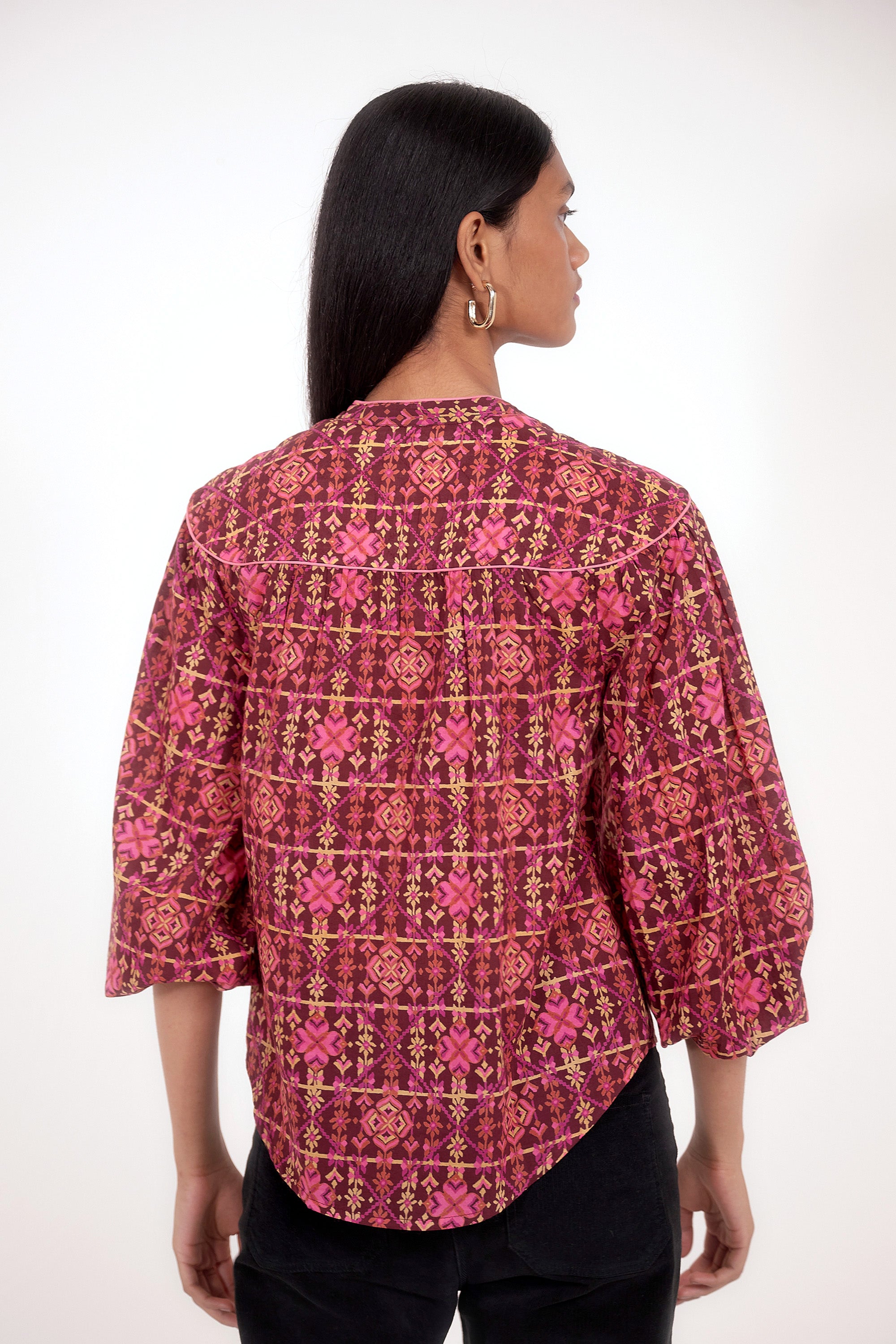 Vanessa Top Needlepoint Mahogany