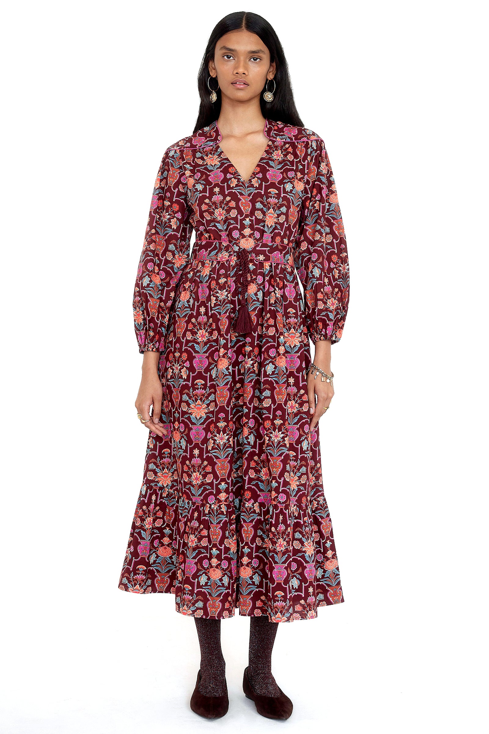Victoria Dress Floral Vase Chestnut