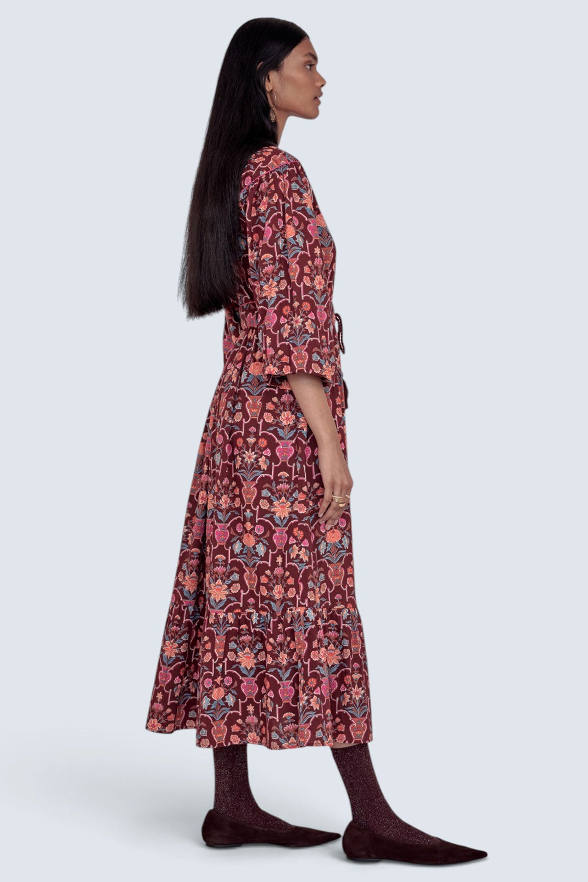 Victoria Dress Floral Vase Chestnut
