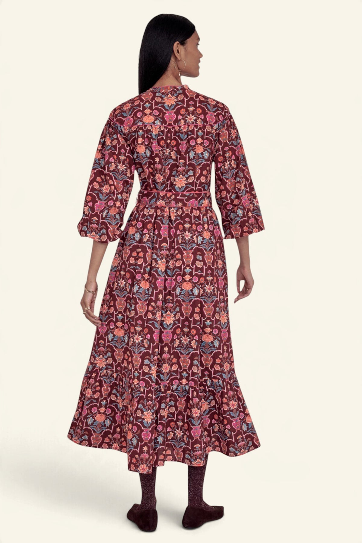 Victoria Dress Floral Vase Chestnut