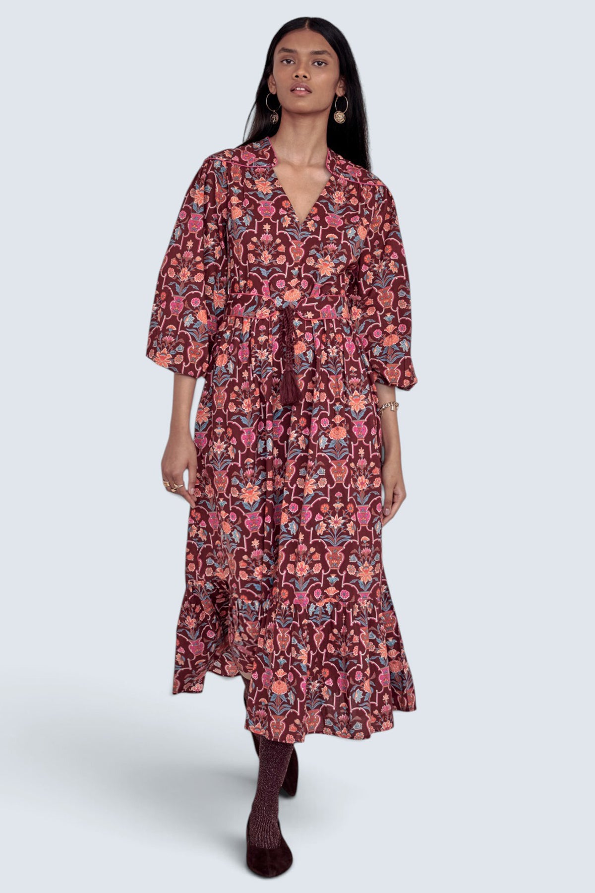 Victoria Dress Floral Vase Chestnut