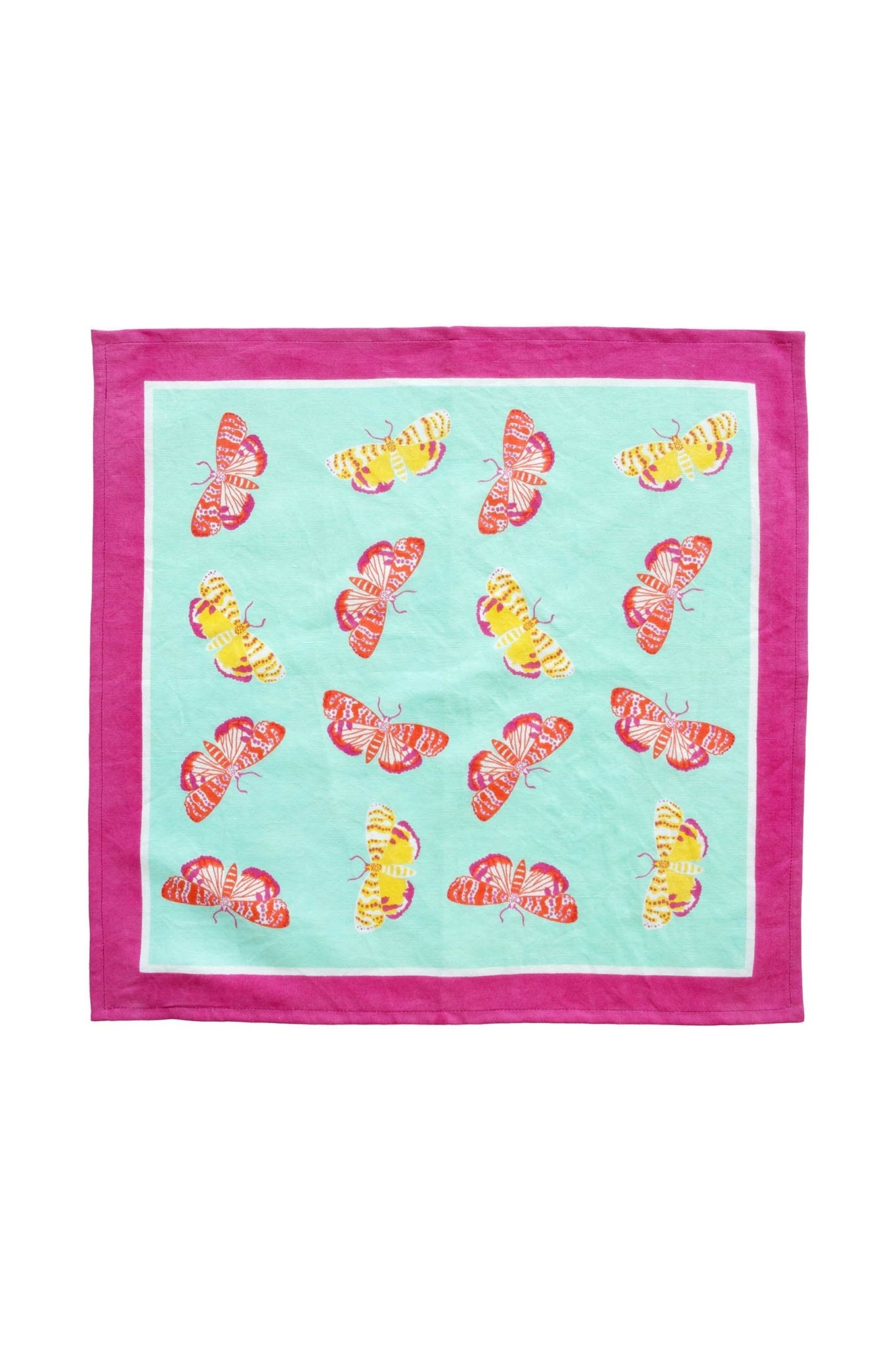 A pack of 4 Magical Animal Napkins, Flitter Butterfly, Cotton Linen